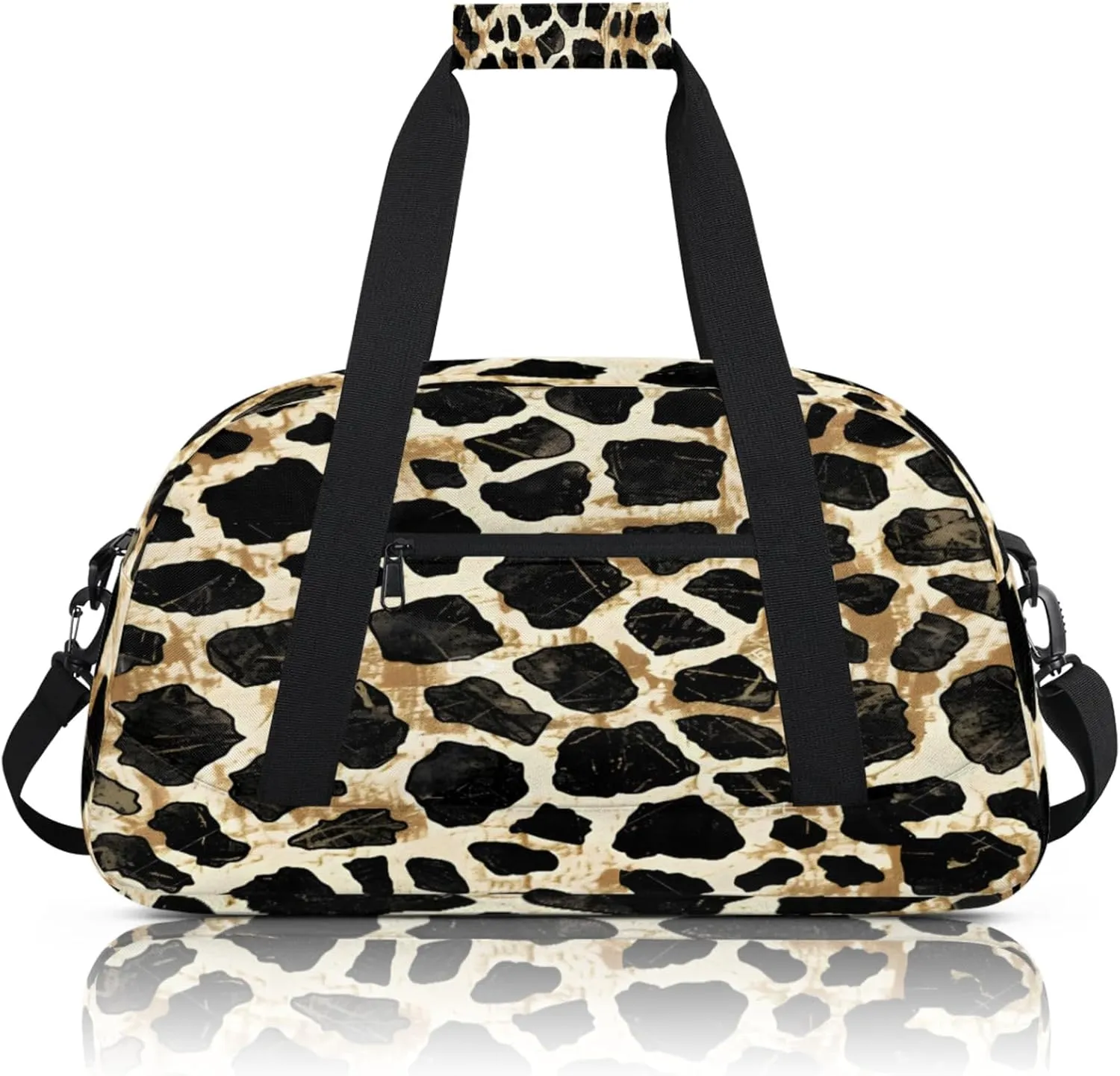 Leopard Print Animal Cheetah Small Gym Bag 18 inch Carry On Duffel Bag for Weekender Travel Sports Workout Yoga Gymnastics Dance Ballet