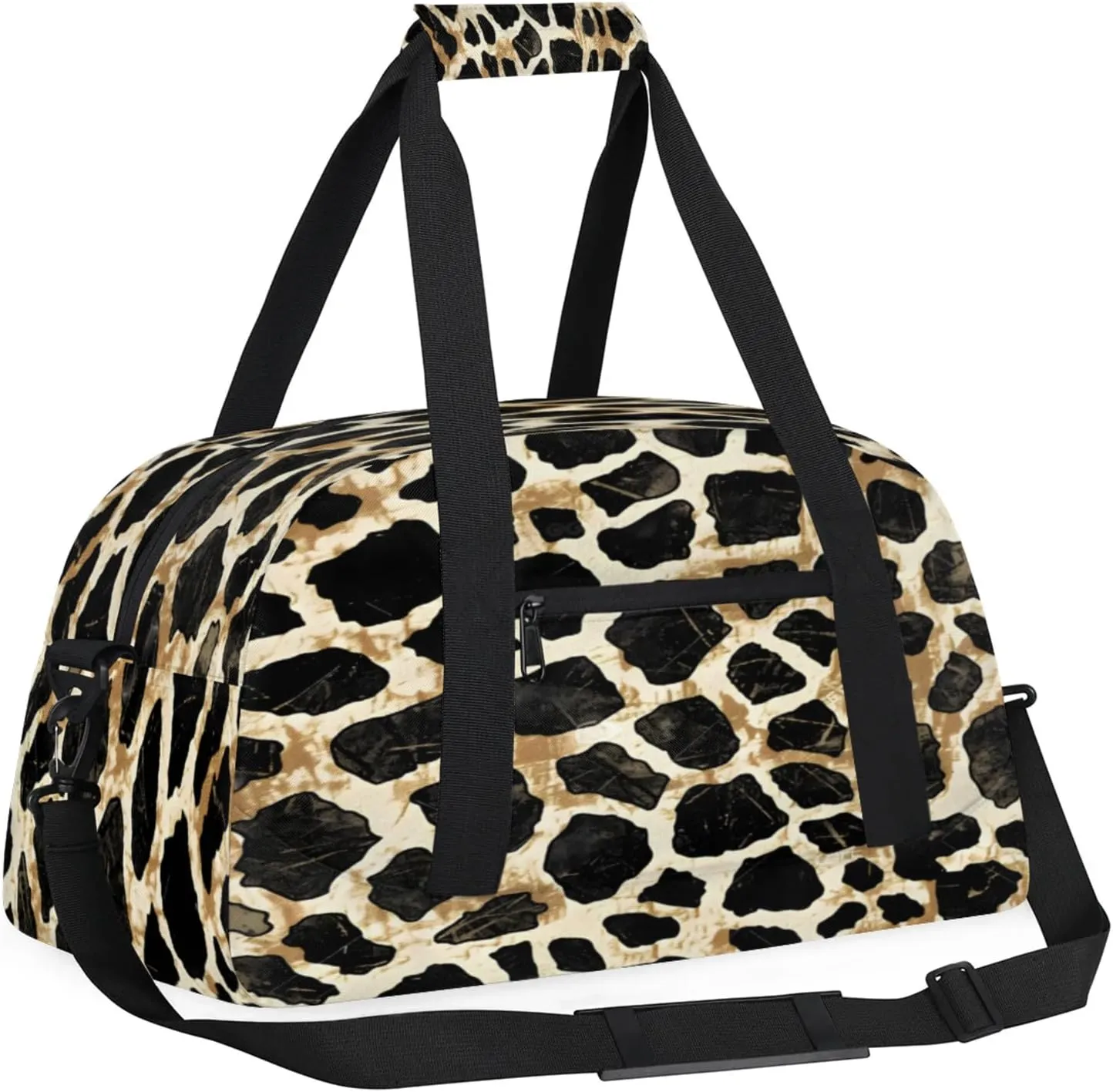 Leopard Print Animal Cheetah Small Gym Bag 18 inch Carry On Duffel Bag for Weekender Travel Sports Workout Yoga Gymnastics Dance Ballet