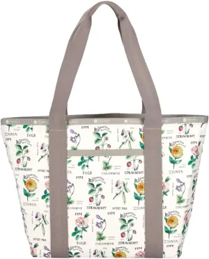 LeSportsac Garden Grows Everyday Zip Tote Handbag/Travel Bag, Style 3867/Color E701, Romantic Blooms, Juicy Strawberries & Verdant Greenery, A Garden of Botanic Beauties Evokes Renewal