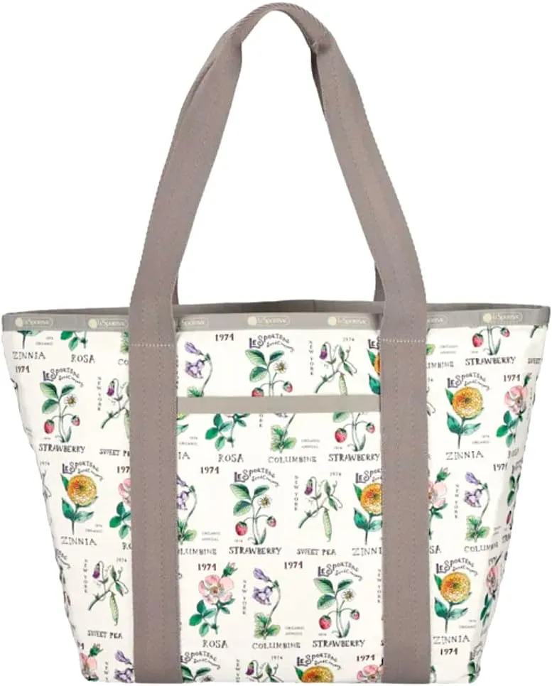 LeSportsac Garden Grows Everyday Zip Tote Handbag/Travel Bag, Style 3867/Color E701, Romantic Blooms, Juicy Strawberries & Verdant Greenery, A Garden of Botanic Beauties Evokes Renewal