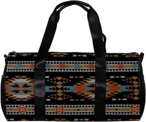 LEVEIS American Indian Aztec Tribal Ornament Sports Duffel Bag Travel Tote Carry on Weekender Gym Overnight Bag for Men & Women