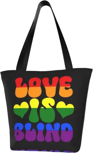 LGBT Gay Pride Butterflies Rainbow Women's Tote Bag Lightweight Shopping Handbag Travel Shoulder Bag With Zipper