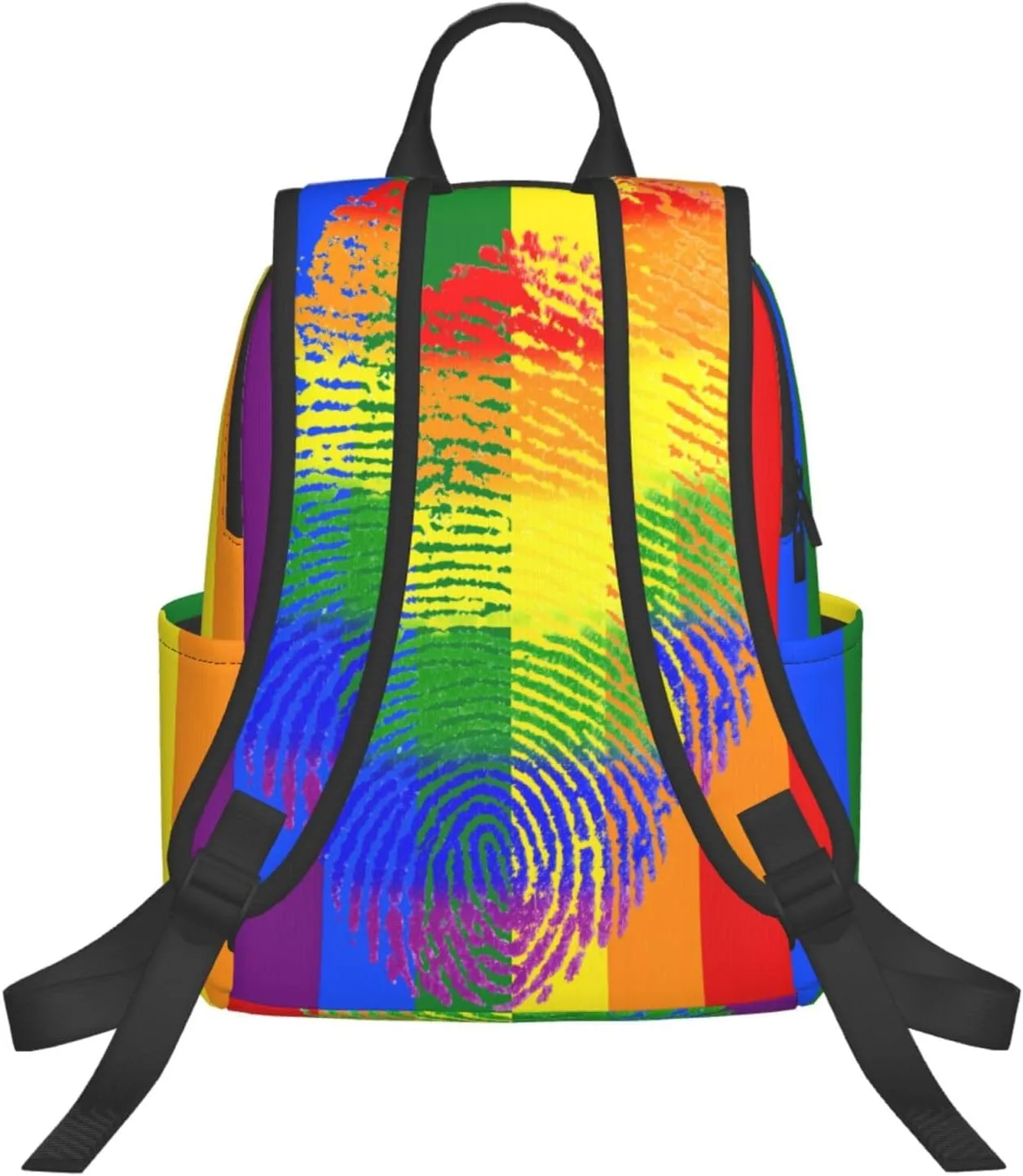 LGBT Rainbow Gay Pride Fingerprint Travel Laptop Backpack Casual Backpacks Double Shoulder Daypack Notebook Rucksack Work Bags Sports Bag for Hiking Camping Beach