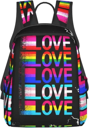 LGBT Rainbow Gay Pride Love Flag Travel Laptop Backpack Casual Backpacks Double Shoulder Daypack Notebook Rucksack Work Bags Sports Bag for Hiking Camping Beach