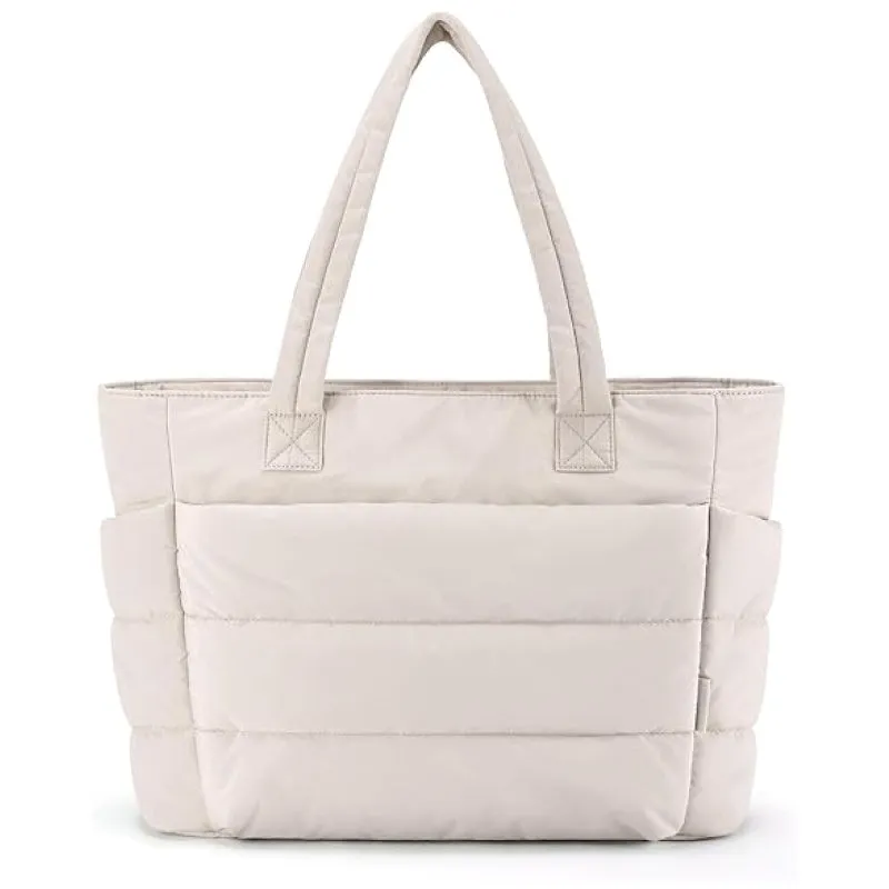 Lightweight Puffy Tote Bag With Compartments