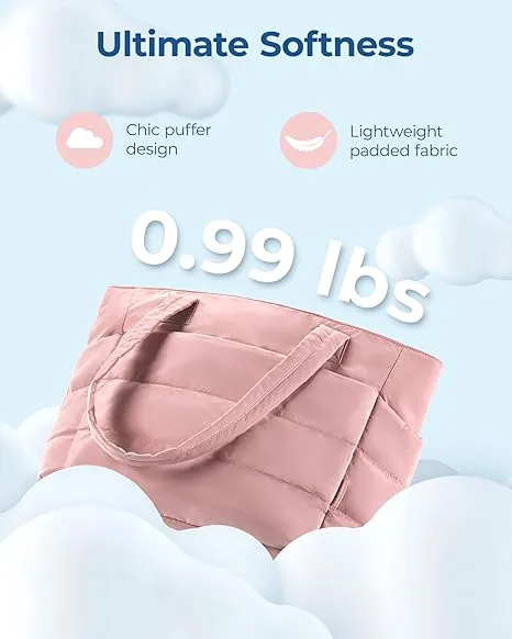 Lightweight Puffy Tote Bag With Compartments