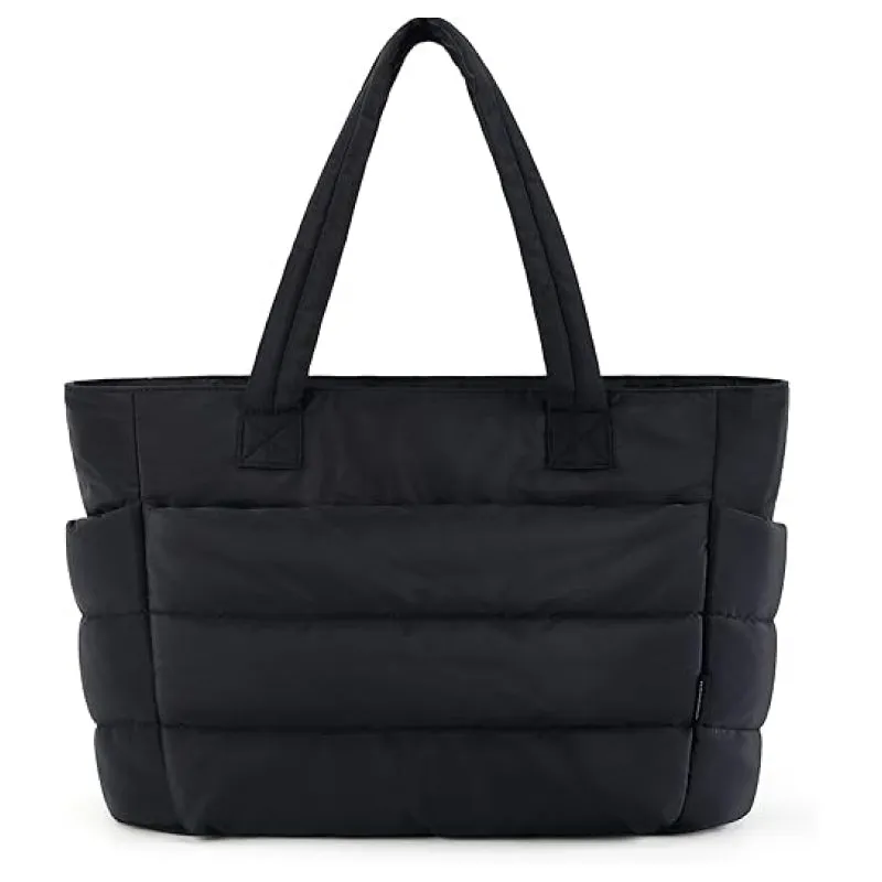 Lightweight Puffy Tote Bag With Compartments