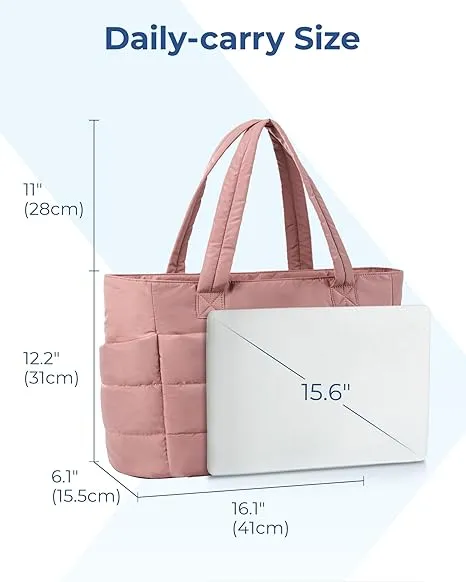 Lightweight Puffy Tote Bag With Compartments
