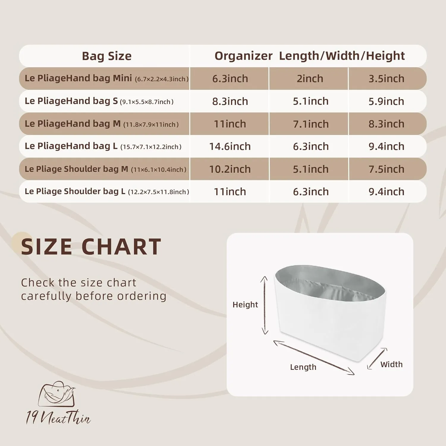 Lightweight Purse Insert Compatible with Long-champ Le Pliage Large Shoulder Bag (Long Handle), Waterproof Dupontpaper Surface and Silky Satin Lining (Large Shoulder Bag, Peral Grey)
