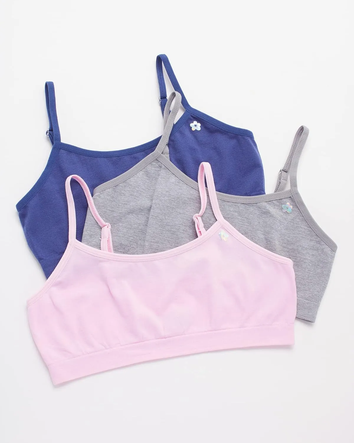 Limited Too Girls Training Bra - 6 Pack Sports Bra with Adjustable Straps (7-16)
