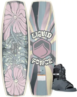 Liquid Force 2025 Women's M.E. Wakeboard 138cm with Transit Size M 5-9 | W 7-11 Wakeboard Bindings Package