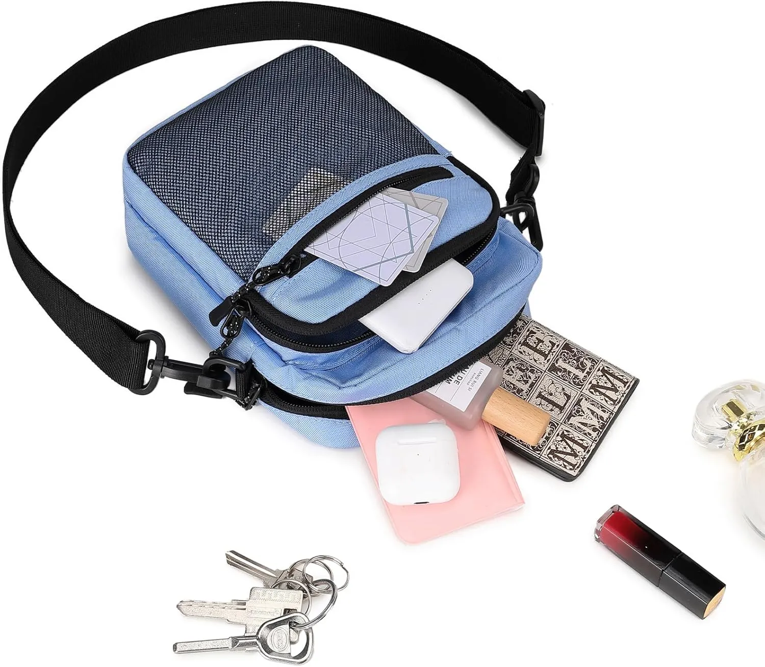Lohol Small Messenger Bag for Men Women, Water Resistant Adjustable Crossbody Sling bag Purse for Travel Sports