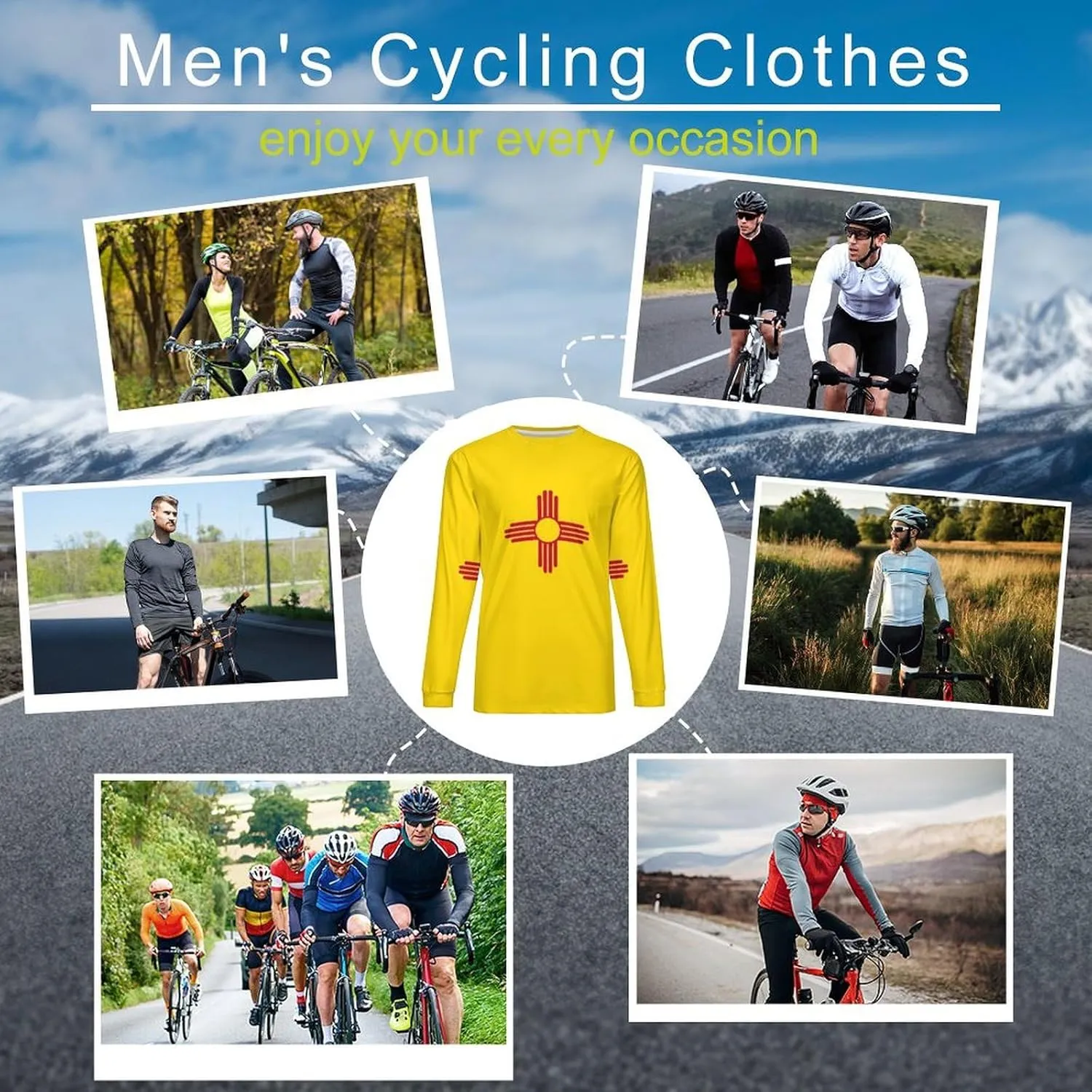 Long Sleeve Cycling Jersey Breathable Crewneck Mountain Bike Pullover Shirts Jacket