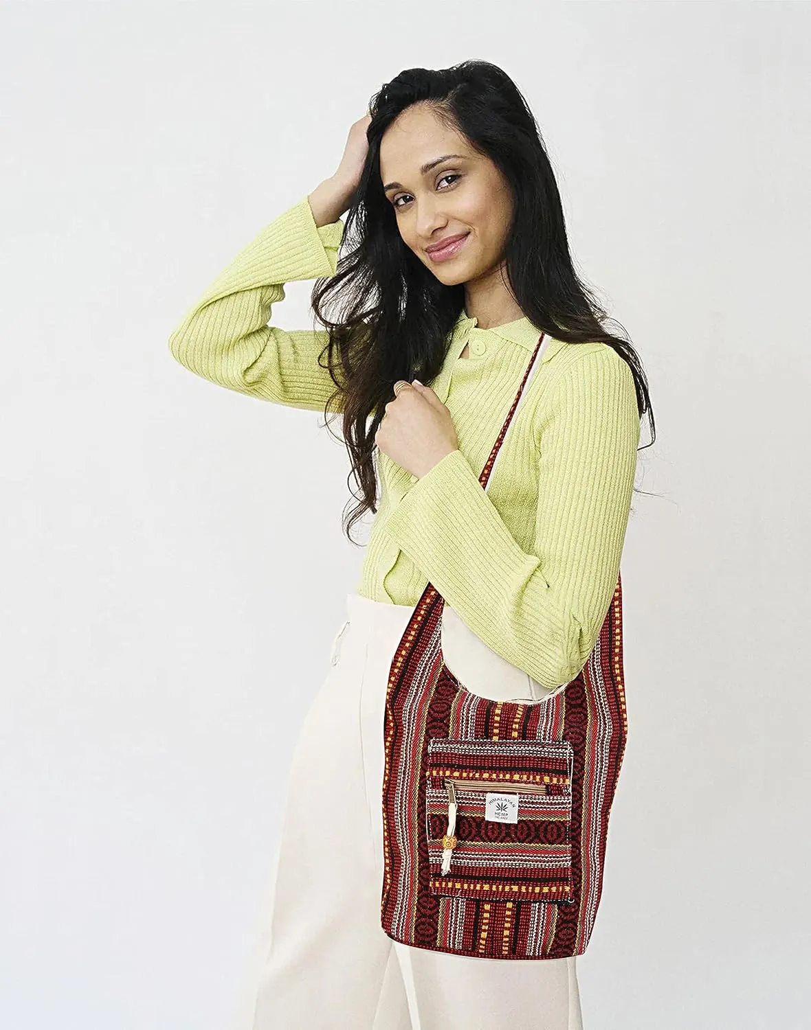 LONGING TO BUY Hemp Messenger Crossbody Sling Bag - Unisex Beach Party Bag