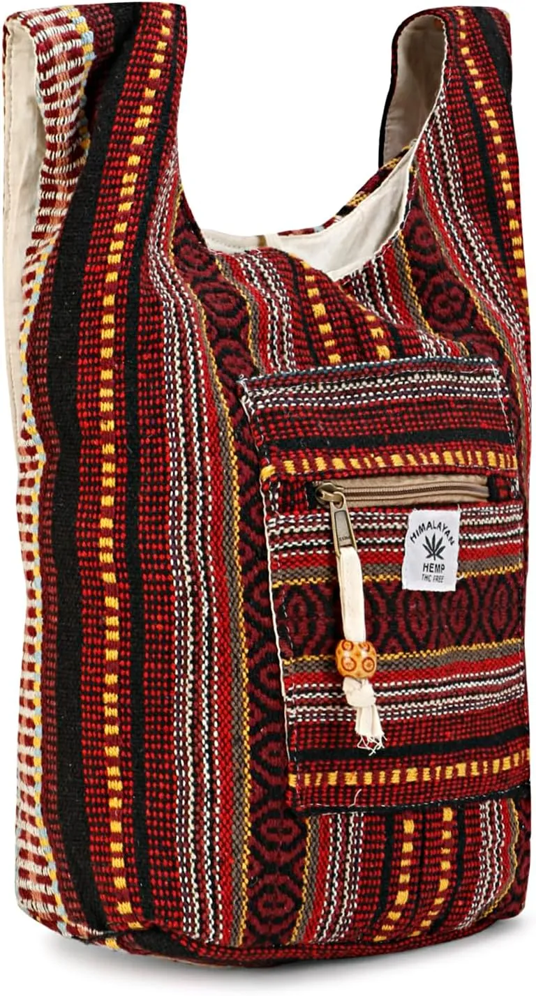 LONGING TO BUY Hemp Messenger Crossbody Sling Bag - Unisex Beach Party Bag