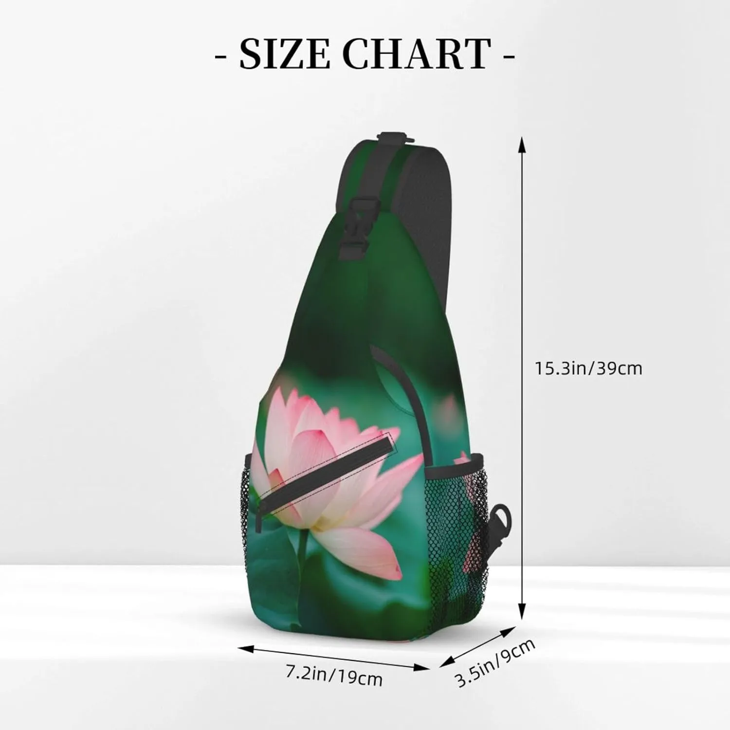 Lotus Flower Crossbody Bag Flower Shoulder Bag Backpack Womens Sling Bag Chest Casual Daypack Bag