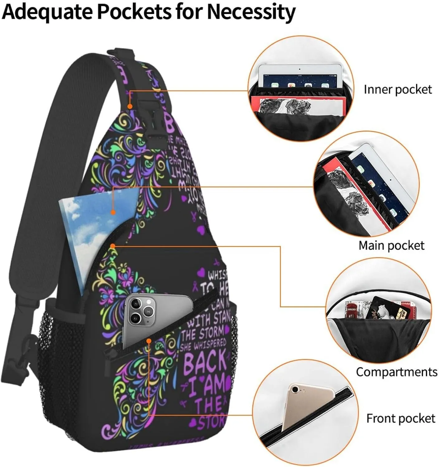 Lupus Awareness Butterfly Of Hope Small Crossbody Backpack Sling Bag For Men Women Mini One Shoulder Chest Bags Gym Sport Travel Hiking Daypack