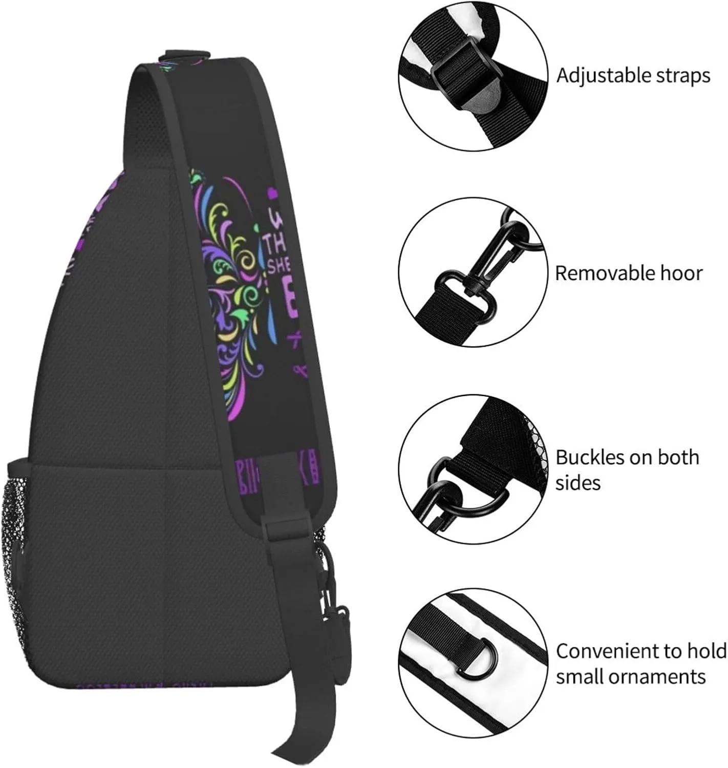Lupus Awareness Butterfly Of Hope Small Crossbody Backpack Sling Bag For Men Women Mini One Shoulder Chest Bags Gym Sport Travel Hiking Daypack