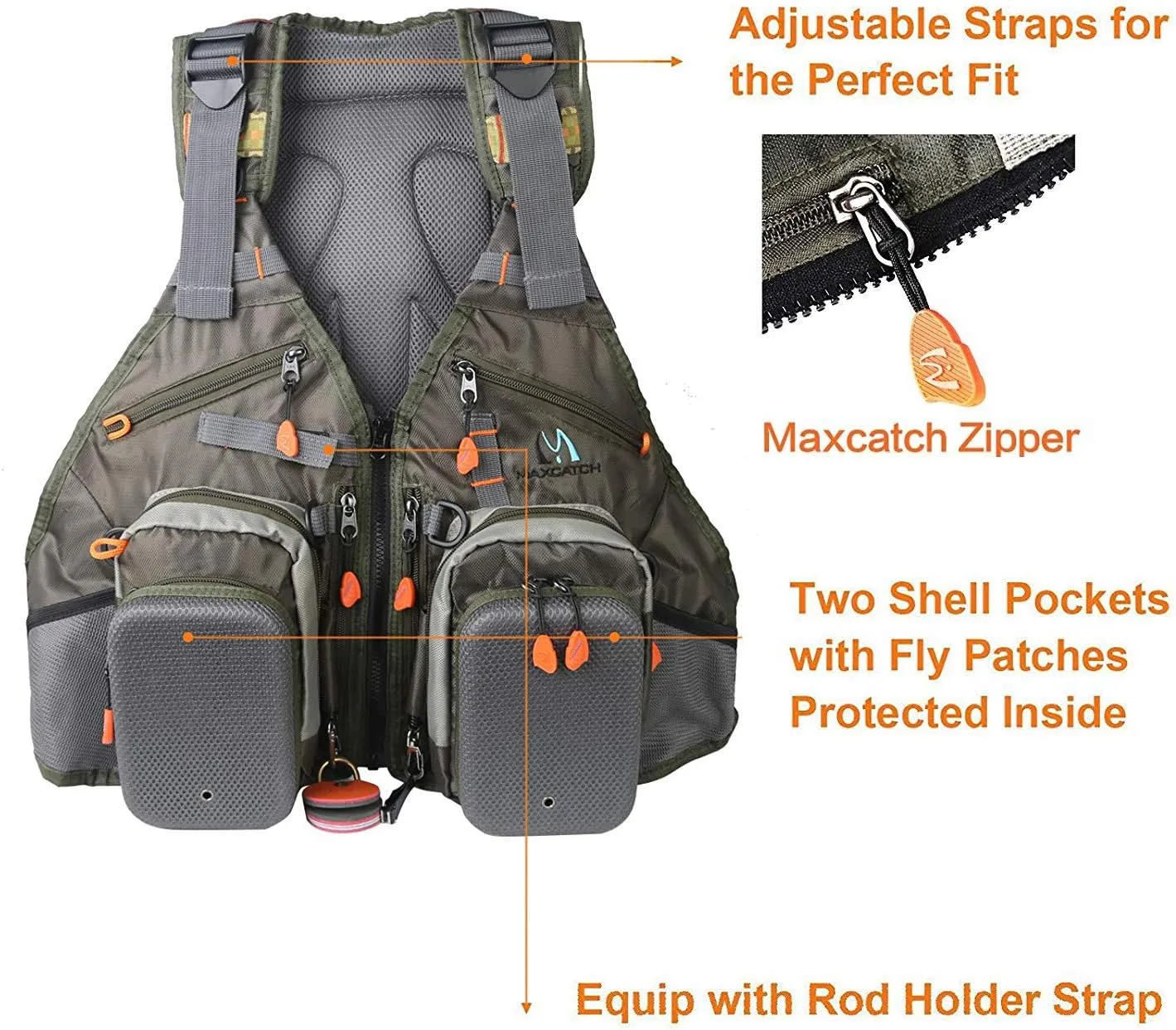 M MAXIMUMCATCH Maxcatch Fly Fishing Vest Pack for Men and Women Adjustable Outdoor Fishing (Vest/Sling Pack/Backpack)