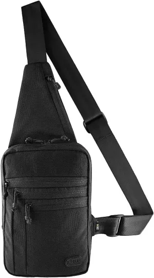 M-Tac Tactical Sling Bag for Men - Crossbody Concealed Carry Bag Chest Pack - Black Mens Crossbody Holster Bag