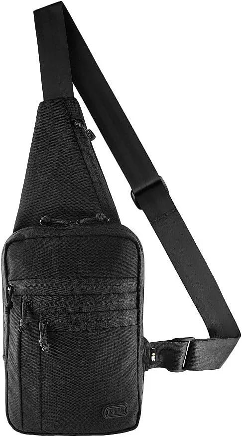 M-Tac Tactical Sling Bag for Men - Crossbody Concealed Carry Bag Chest Pack - Black Mens Crossbody Holster Bag
