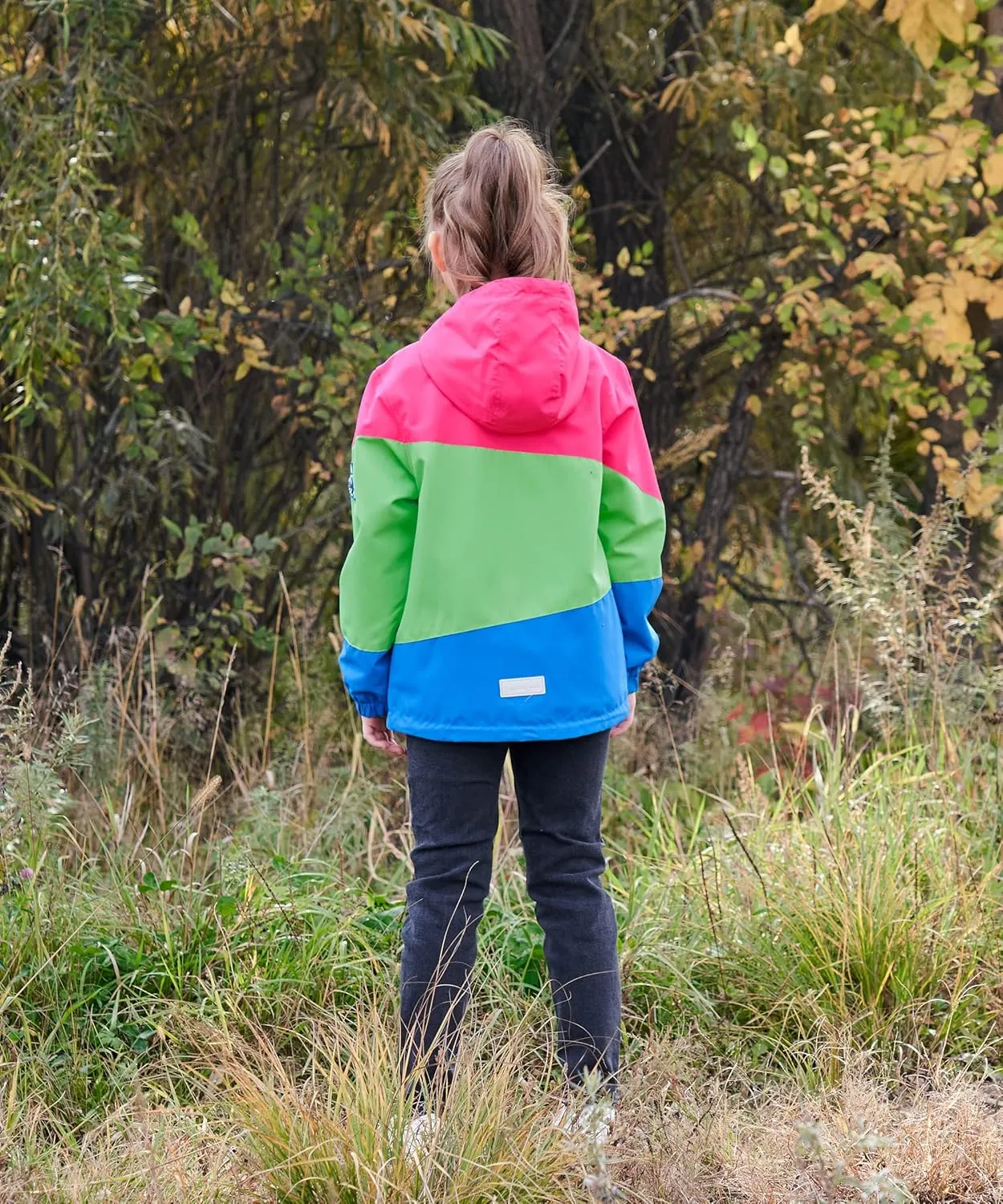M2C Girls Outdoor Floral Fleece Lined Light Windproof Jacket with Hood
