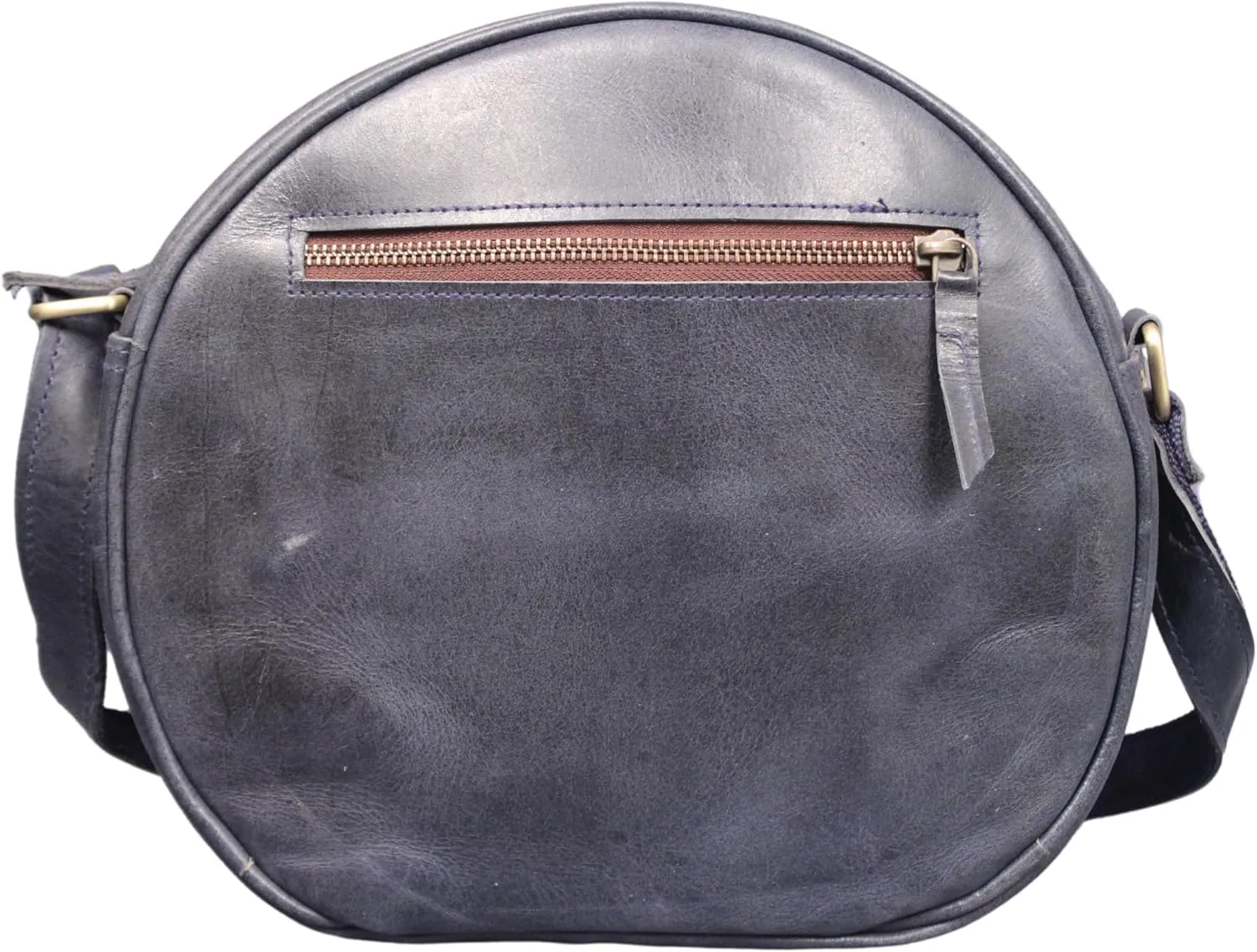 Madosh, Round Genuine Leather Crossbody Bag Girls Side Sling Cross-Over Handbag