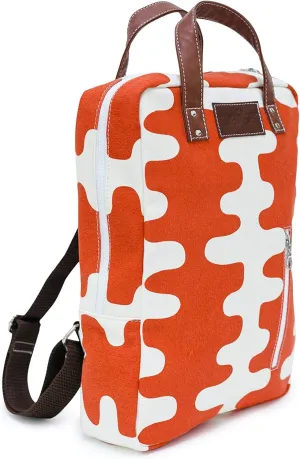 MAIKA Recycled Canvas Zippered Backpack, Echo Tangerine, Red