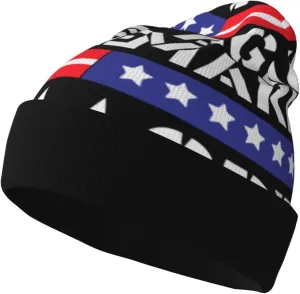 Make Garbage Great Again Unisex Knitted Beanie, Soft, Warm, & Breathable Winter Hat for All Activities Black