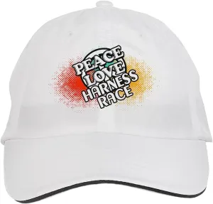 Makoroni - Peace Love Harness Race Hat Adjustable Cap, DesH57 White