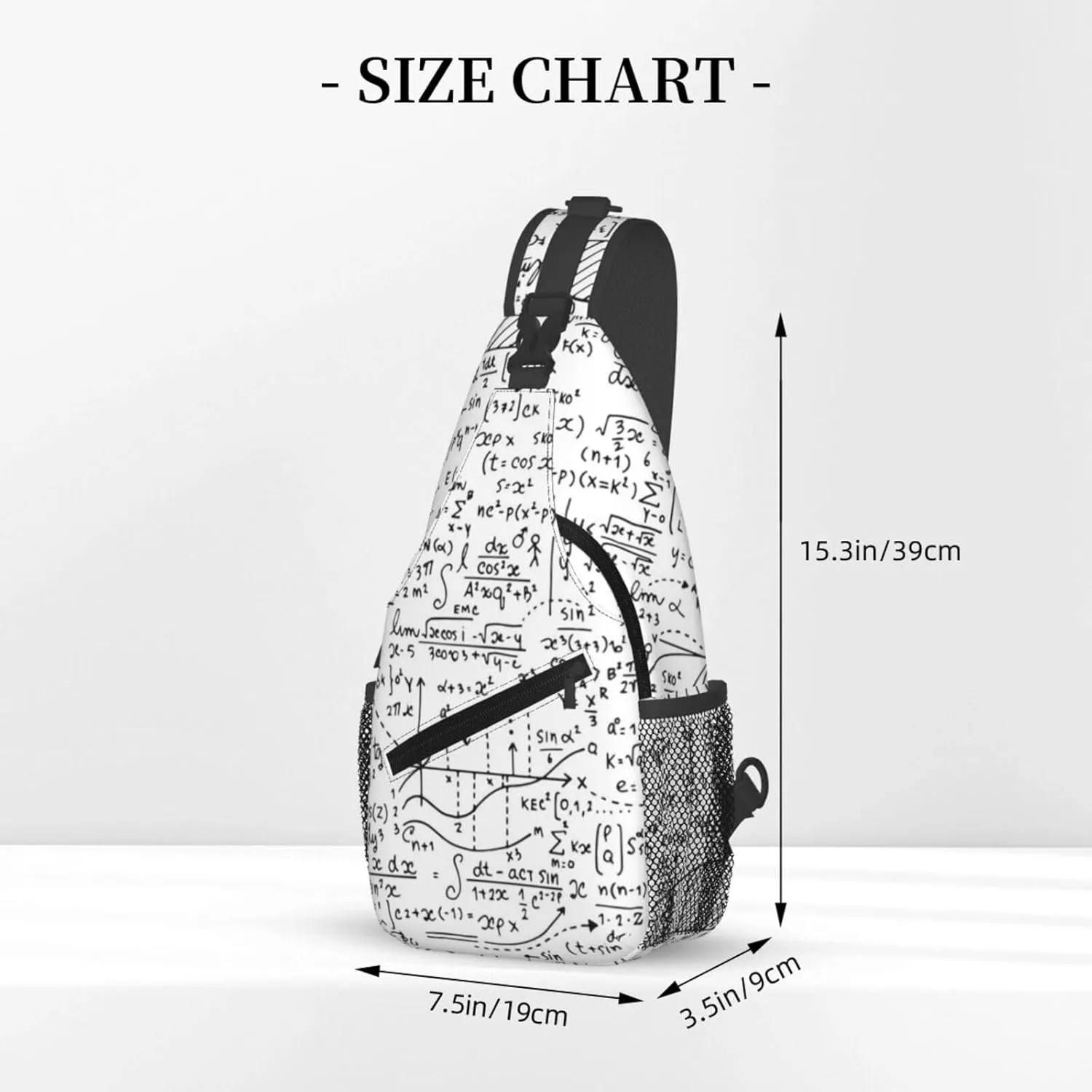 Math Crossbody Bag Funny Math Shoulder Bag Backpack Mathematics Sling Bag Mathematics Chest Casual Daypack Bag