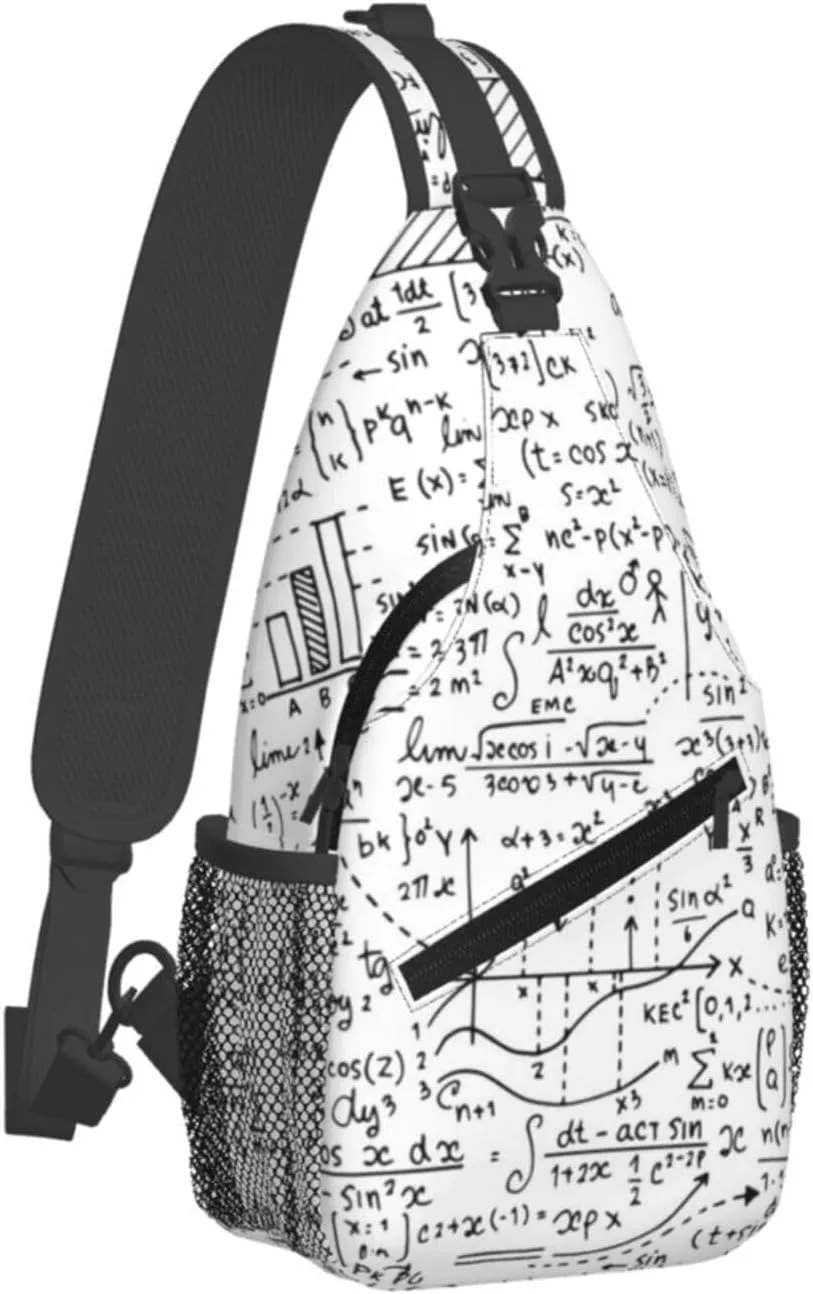 Math Crossbody Bag Funny Math Shoulder Bag Backpack Mathematics Sling Bag Mathematics Chest Casual Daypack Bag