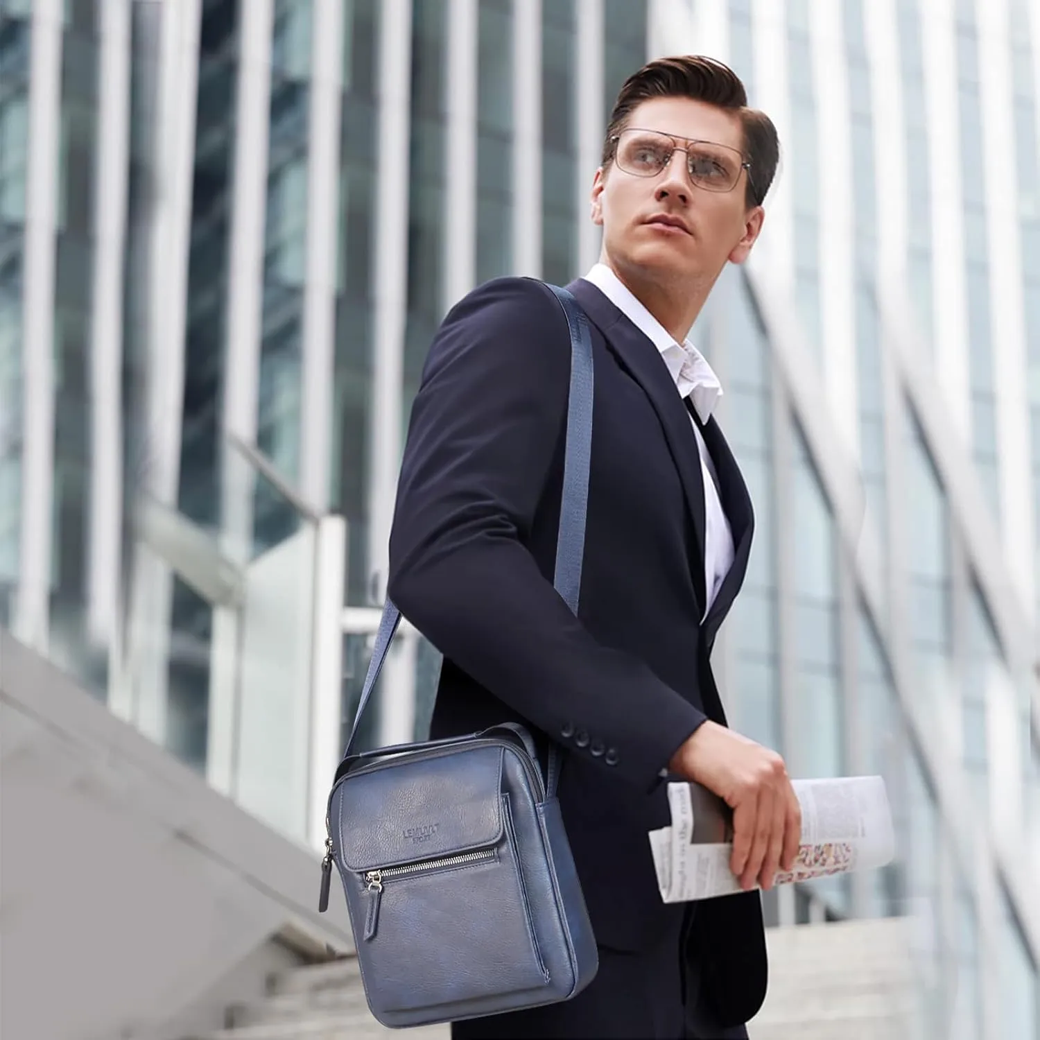 Medium & Small Crossbody bag for men shoulder bag mens purse satchel leather messenger bag gift