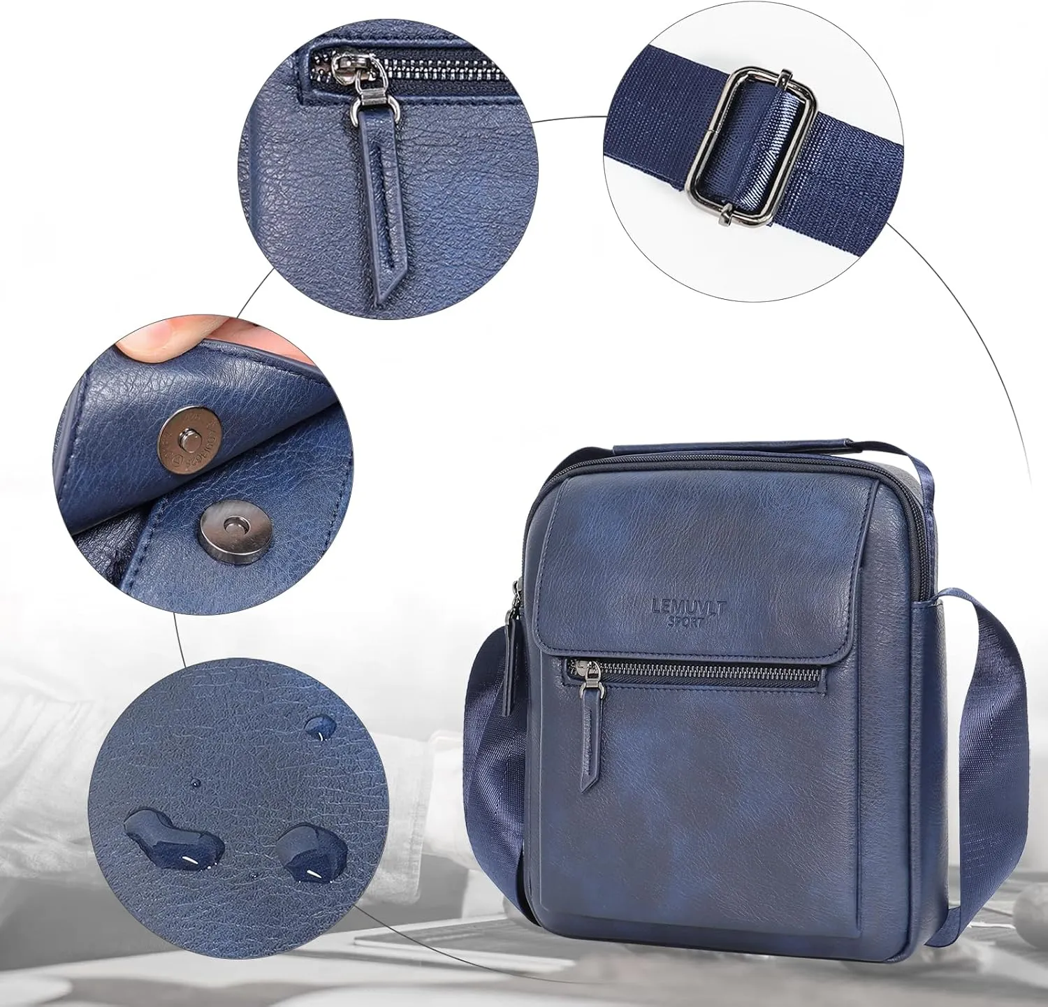 Medium & Small Crossbody bag for men shoulder bag mens purse satchel leather messenger bag gift