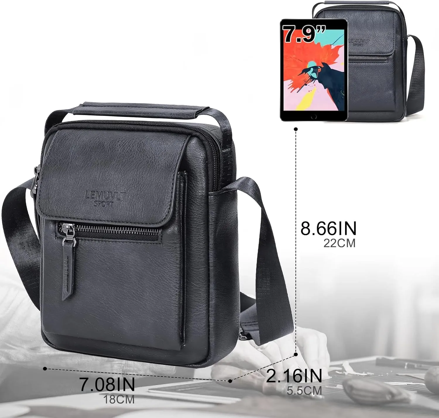 Medium & Small Crossbody bag for men shoulder bag mens purse satchel leather messenger bag gift