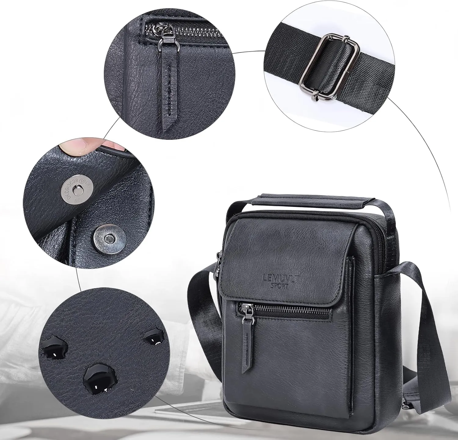 Medium & Small Crossbody bag for men shoulder bag mens purse satchel leather messenger bag gift