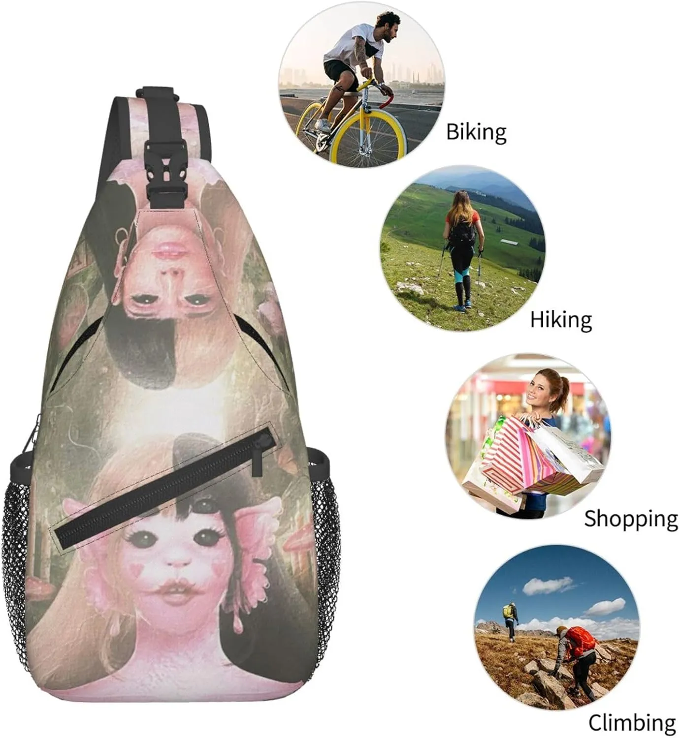Mela-nie Martinez Crossbody Sling Backpack Sling Bag Multipurpose Travel Hiking Chest Bag Daypack One Size