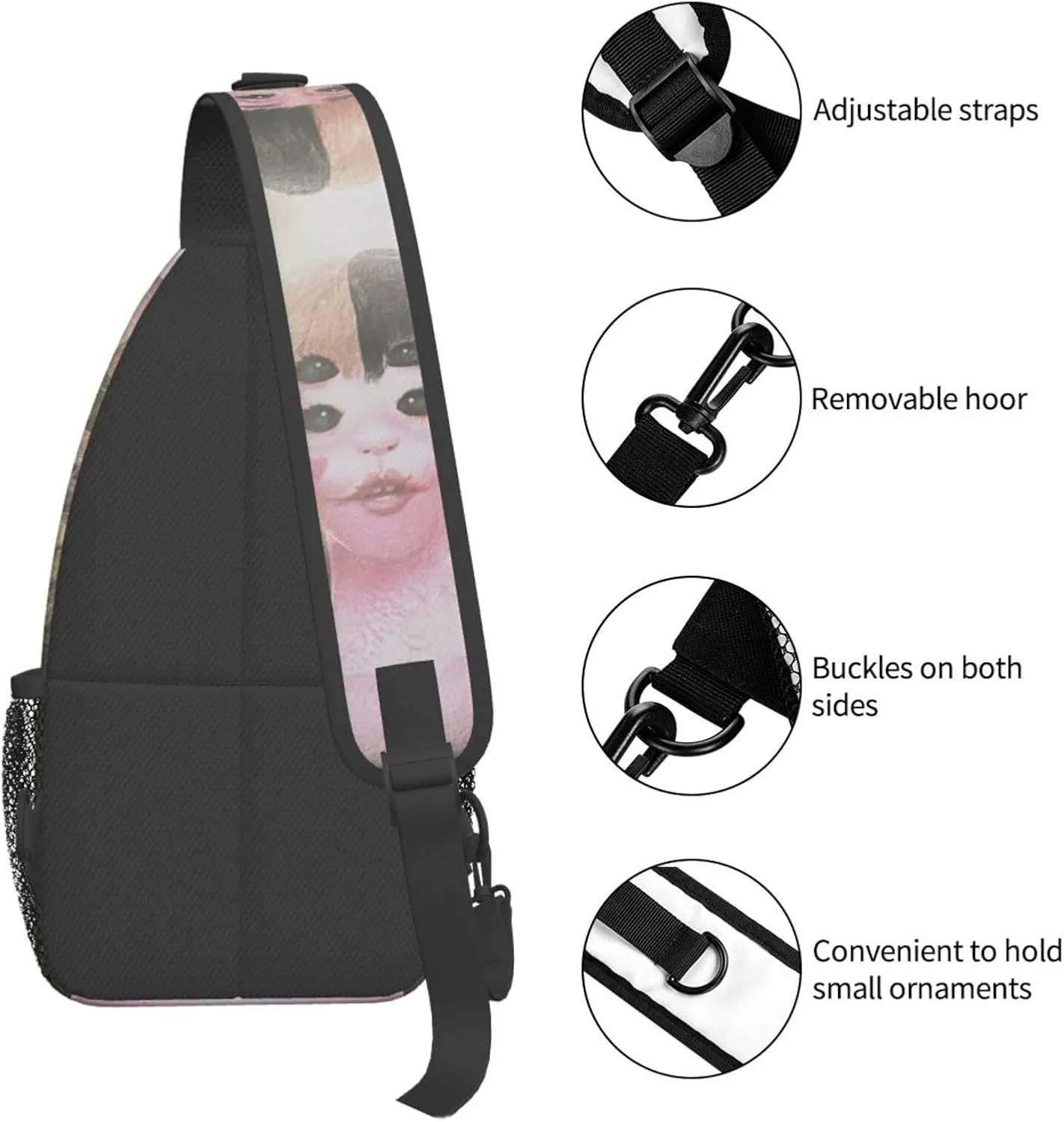 Mela-nie Martinez Crossbody Sling Backpack Sling Bag Multipurpose Travel Hiking Chest Bag Daypack One Size