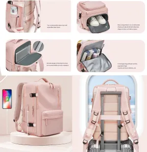 Men & Women Travel Minimalist Backpack Carry On Backpacks Airline Approved, Airplane Traveling Waterproof Duffel Bag With Shoe Compartment Casual Daypack