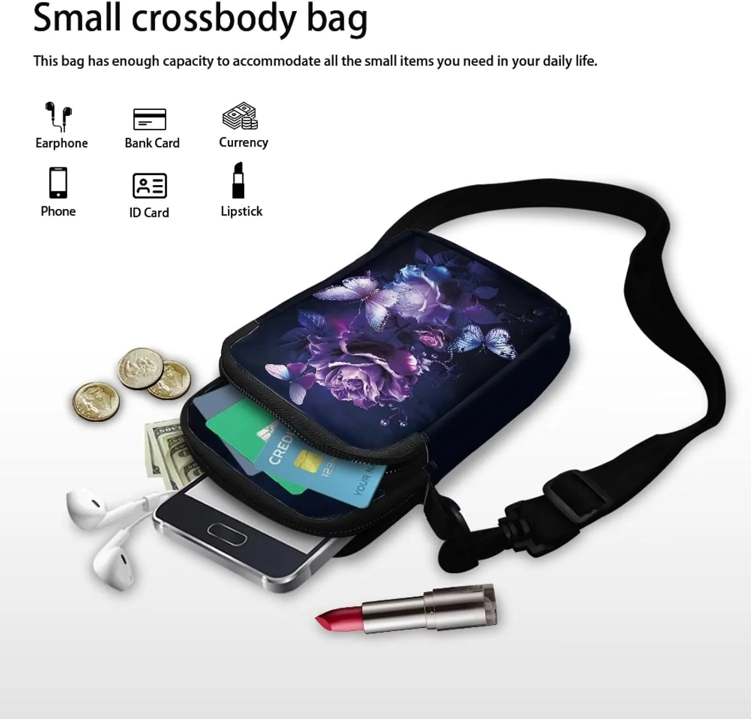 Men's 2 Layer Cross Body Bag Travel Passport Wallet Messenger Sling Bags