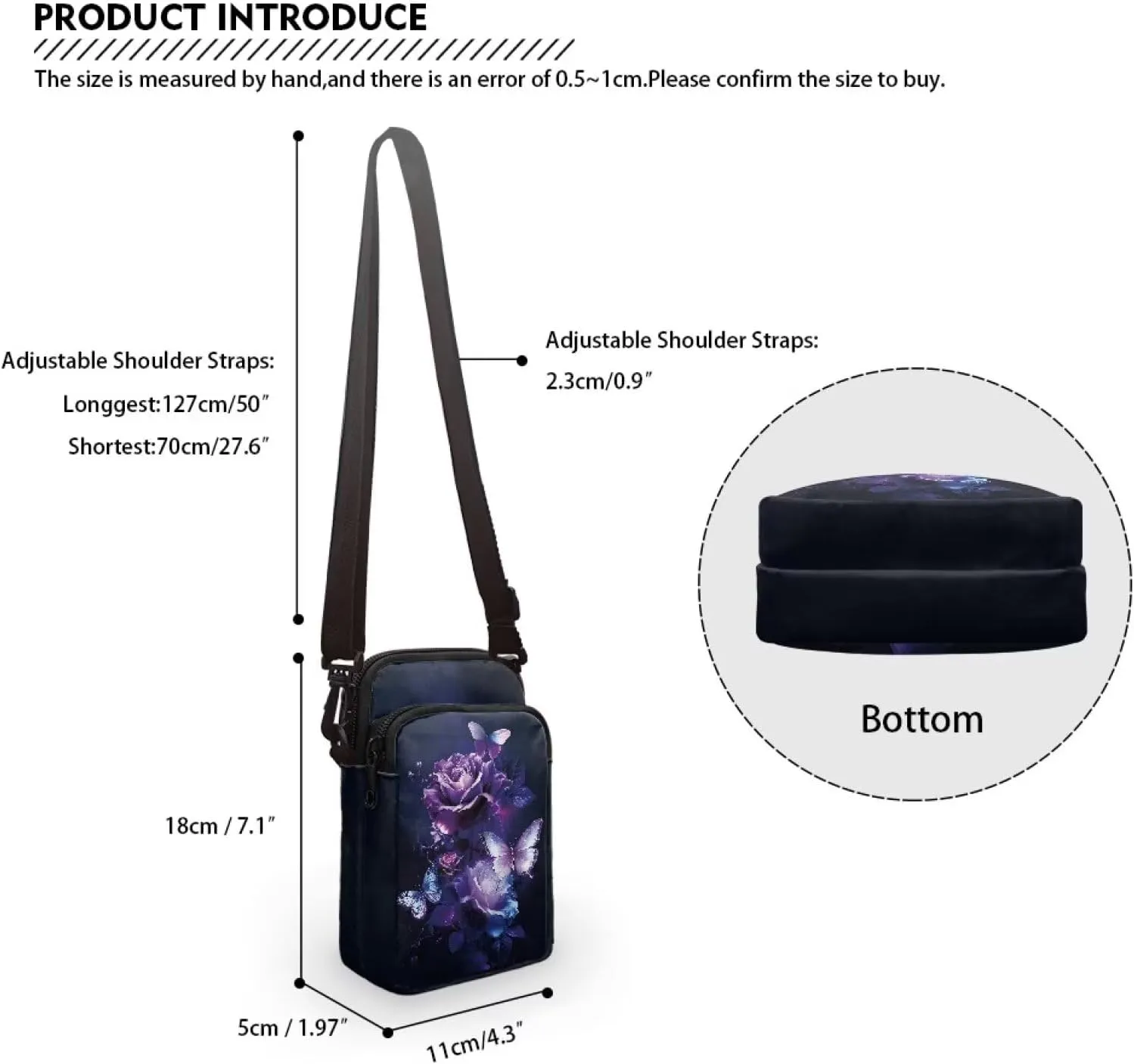 Men's 2 Layer Cross Body Bag Travel Passport Wallet Messenger Sling Bags