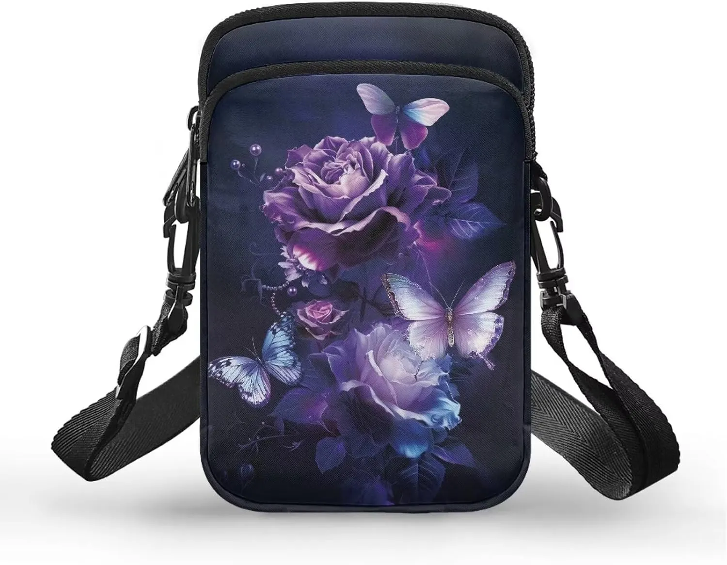 Men's 2 Layer Cross Body Bag Travel Passport Wallet Messenger Sling Bags