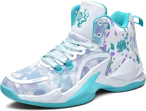 Men's Basketball Shoes Breathable Anti Slip Fashionable Graffiti Training Shoes Outdoor Shoes