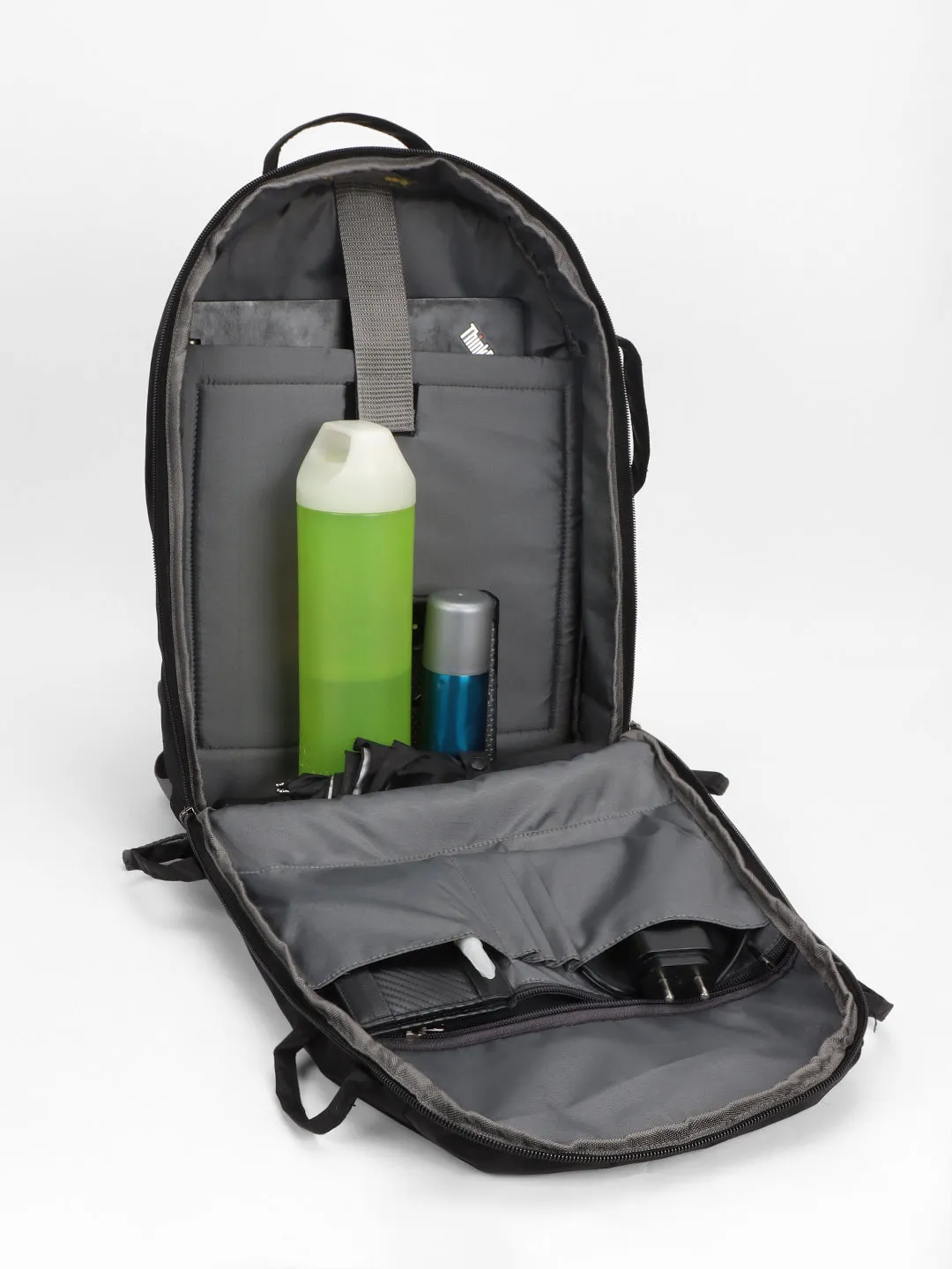 Men's Black Water Repellent Travel Backpack with adjustable shoulder strap