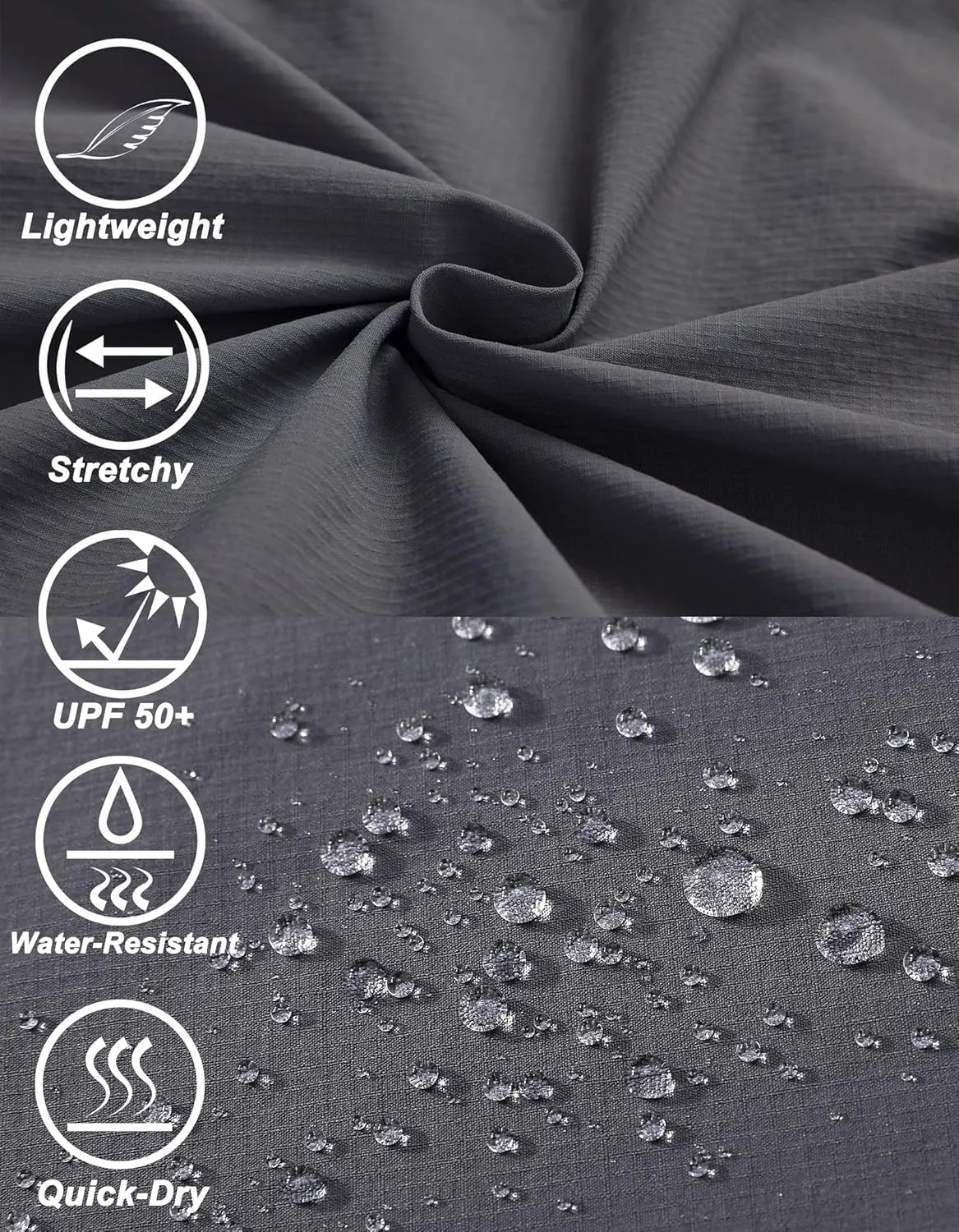 Men's Hiking Cargo Pants Quick-Dry Outdoor Water Resistant Lightweight Mountain Breathable Zipper Pocket Work Pants