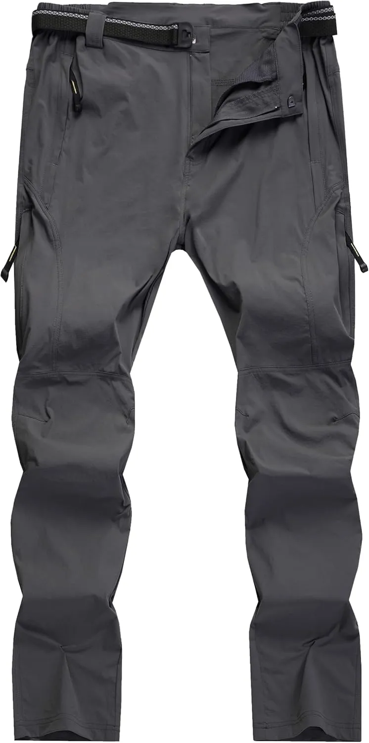 Men's Hiking Cargo Pants Quick-Dry Outdoor Water Resistant Lightweight Mountain Breathable Zipper Pocket Work Pants