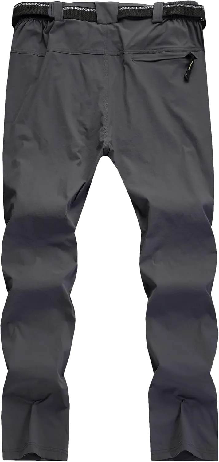 Men's Hiking Cargo Pants Quick-Dry Outdoor Water Resistant Lightweight Mountain Breathable Zipper Pocket Work Pants