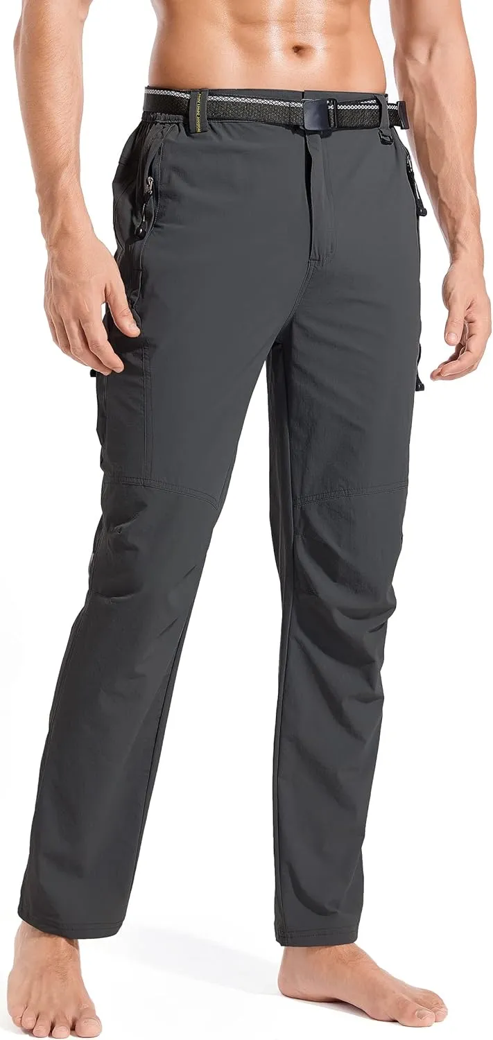 Men's Hiking Cargo Pants Quick-Dry Outdoor Water Resistant Lightweight Mountain Breathable Zipper Pocket Work Pants