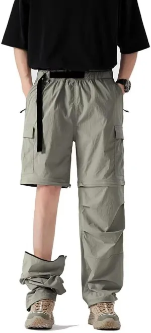 Men's Hiking Pants Convertible Quick Dry Zip Off Outdoor Pants Summer Breathable Trekking Pants Cargo Pants