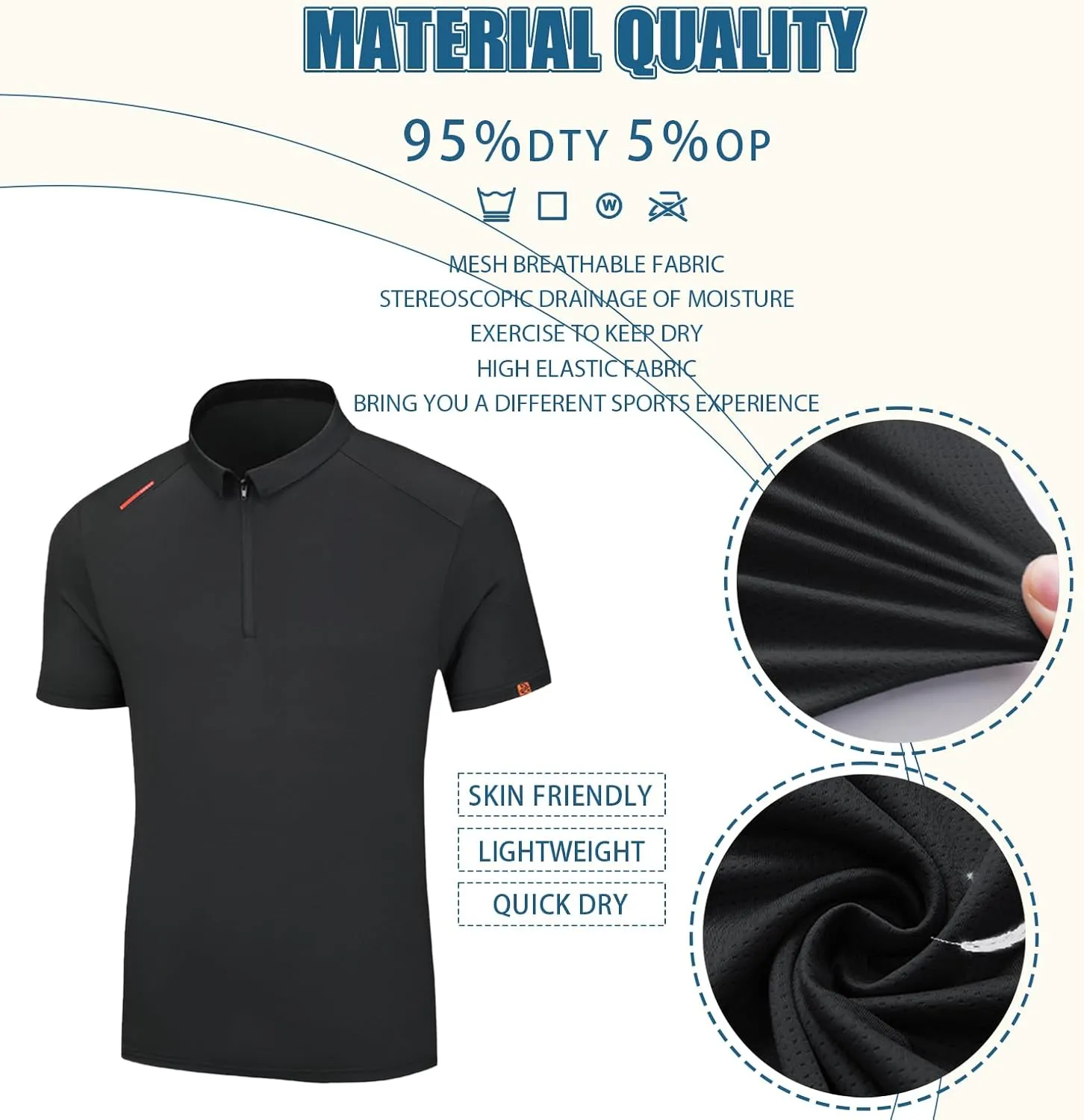 Men's Ice Silk T-Shirt Casual Outdoor Lightweight Quick Dry Golf Shirt Breathable Sports Short Sleeve